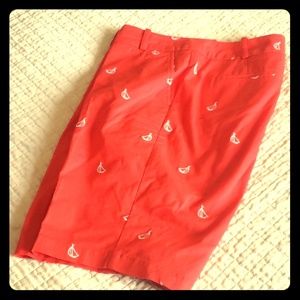 Talbots red boat shorts